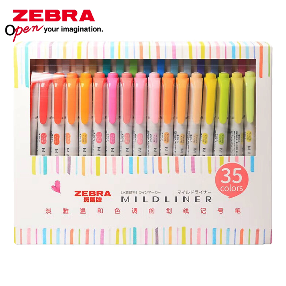 Pastel Highlighter Set Double Ended - 35 สี ZEBRA Mildliner Highlander ชุด