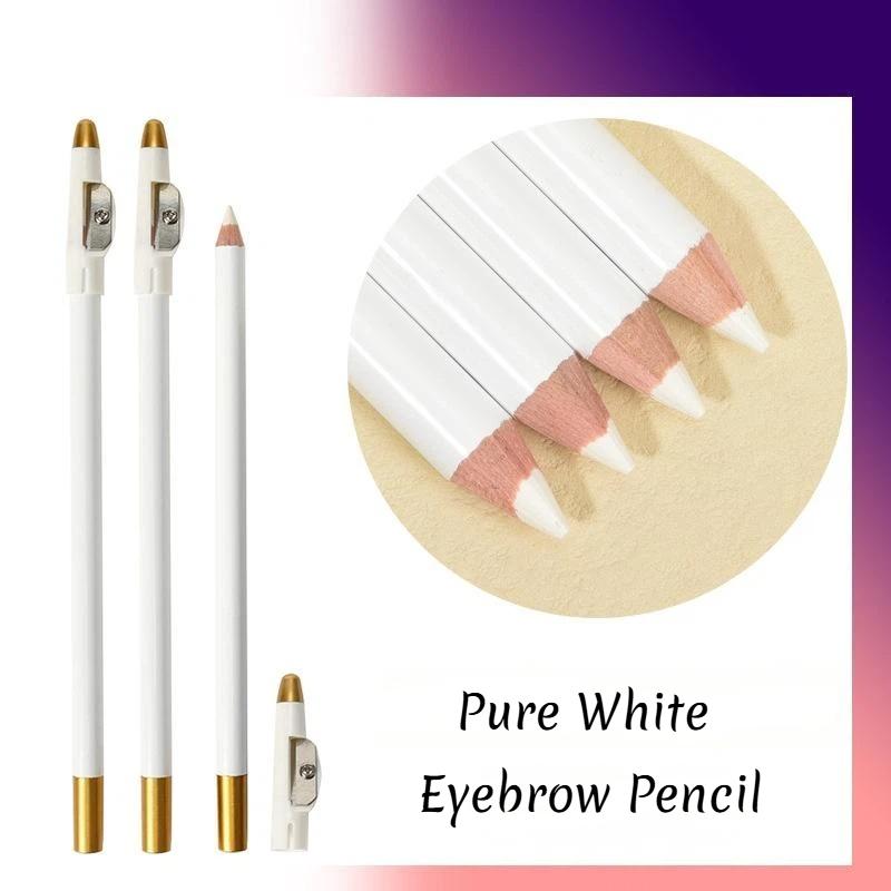 Stationery - ดินสอเขียนขอบผม 1/4 ชิ้น สีขาว สำหรับช่างตัดผม พร้อมที่เหลา