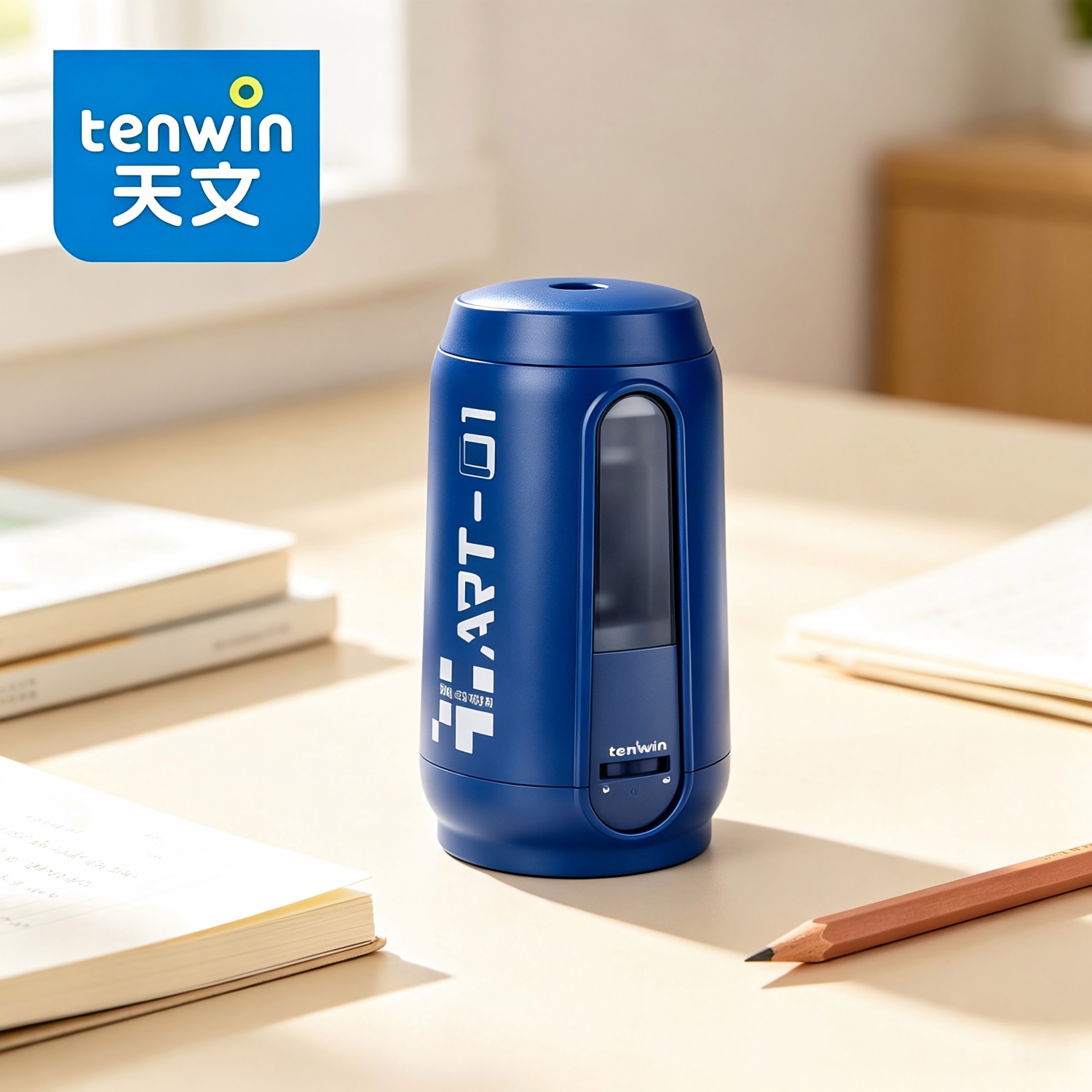 Electric Pencil Sharpener Usb - เครื่องเหลาดินสออัตโนมัติแบบชาร์จไฟ USB-C ของ Tenwin, เหลาดินสอได้อย่างรวดเร็วสำหรับดินสอสีและดินสอวาดภาพ, อุปกรณ์เครื่องเขียนสำหรับโรงเรียน