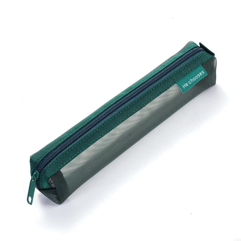 Clear Mesh Pencil Pouch For Exam - CORA CLEAR ตาข่ายดินสอดูผ่านกระเป๋าดินสอซิปกระเป๋าปากกาขนาดเล็กกระเป๋าแต่งหน้าแบบพกพาสำหรับนักเรียนโรงเรียน Exam