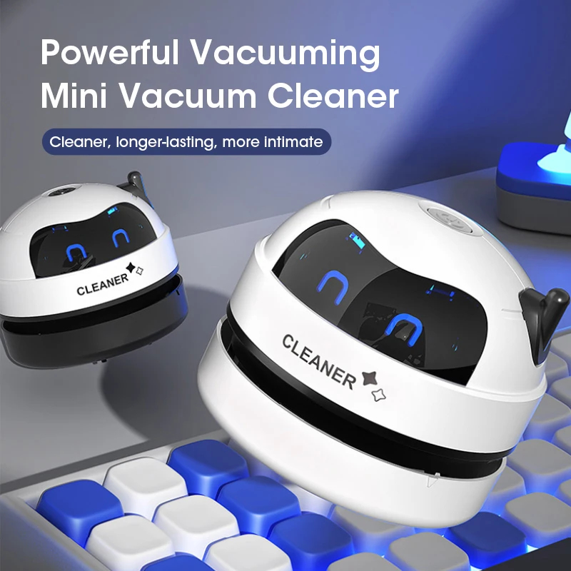 Mini Desktop Vacuum Cleaner For Eraser Dust - เครื่องดูดฝุ่นแบบตั้งโต๊ะขนาดเล็ก ชาร์จผ่านพอร์ต Mini USB ใช้กับมือได้ สำหรับทำความสะอาดคีย์บอร์ด