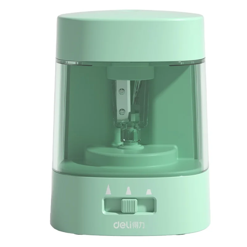 Electric Pencil Sharpener Usb - เครื่องเหลาดินสอไฟฟ้า Deli VA3 สีเขียว แบบใช้แบตเตอรี่ USB