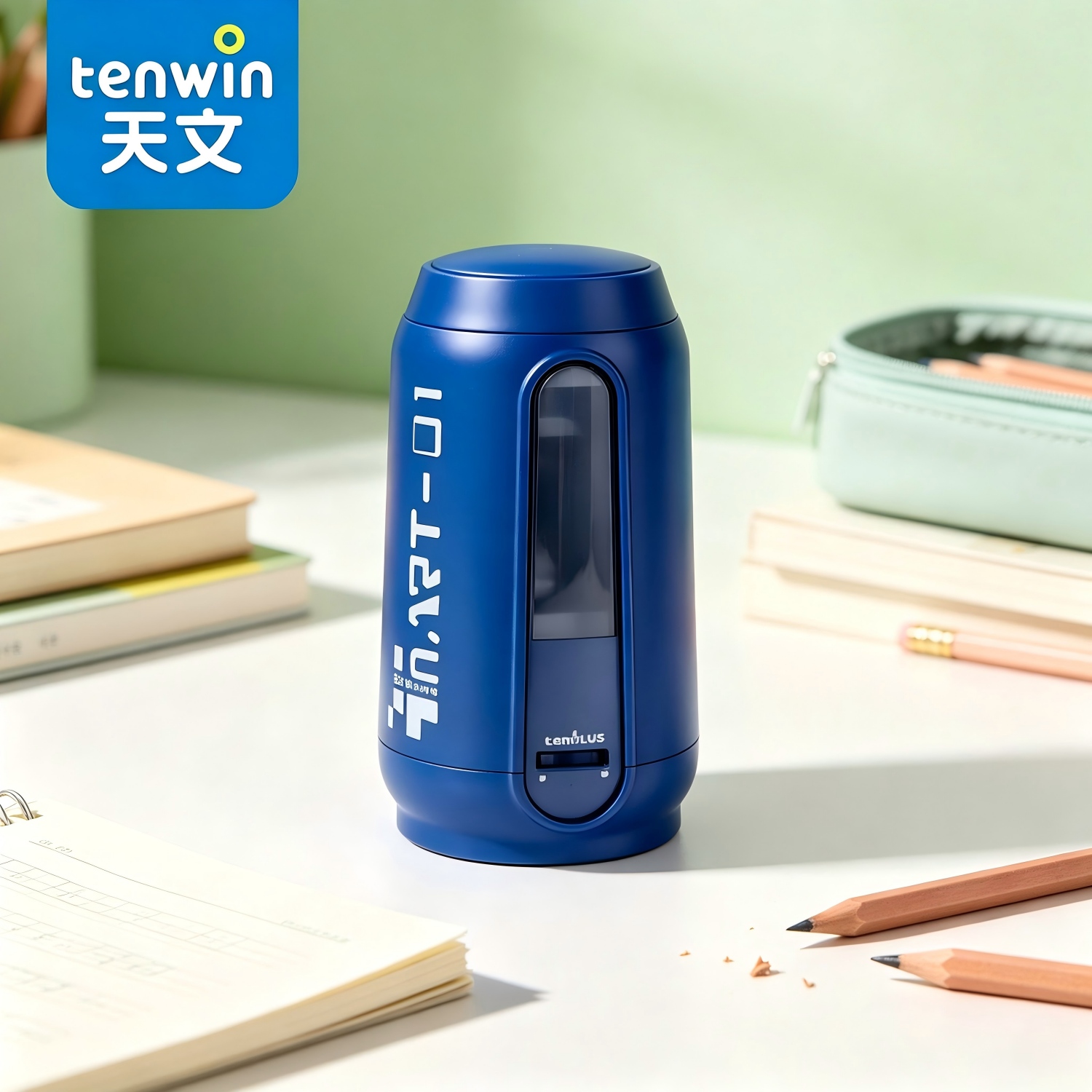 Electric Pencil Sharpener Usb - เครื่องเหลาดินสอไฟฟ้าอัตโนมัติเต็มรูปแบบ Fast-Cut Tenwin, ชาร์จผ่าน USB-C, ออกแบบมาสำหรับดินสอสีและดินสอวาดภาพ