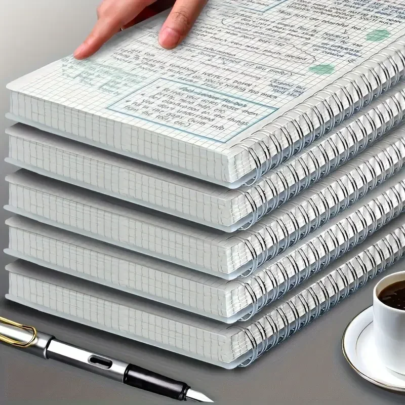 Spiral Bound Grid Notebook A5 - สมุดโน้ตแบบกริด A5 แบบสันเกลียว สมุดสเก็ตช์ สมุดบันทึก สมุดวาดเขียน