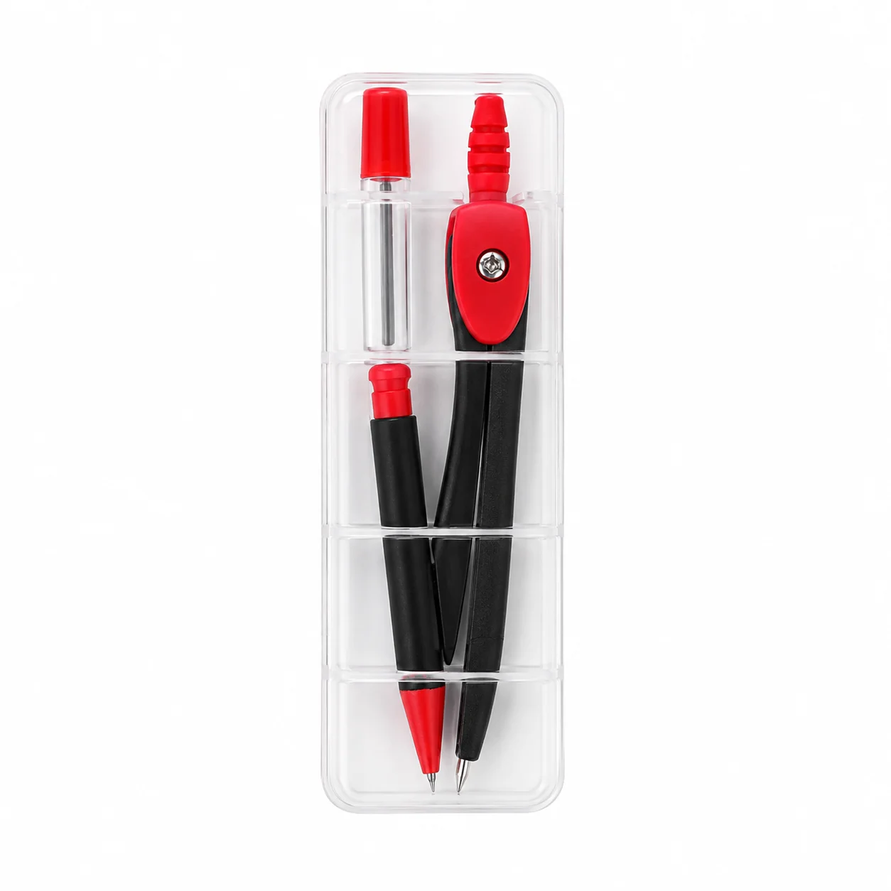 Math Geometry Set With Compass - ชุดเข็มทิศสแตนเลส, ชุดเครื่องมือวาดภาพเรขาคณิตสำหรับนักเรียน, อุปกรณ์คณิตศาสตร์ระดับมืออาชีพพร้อมไม้บรรทัดและไม้บรรทัดวัดมุม