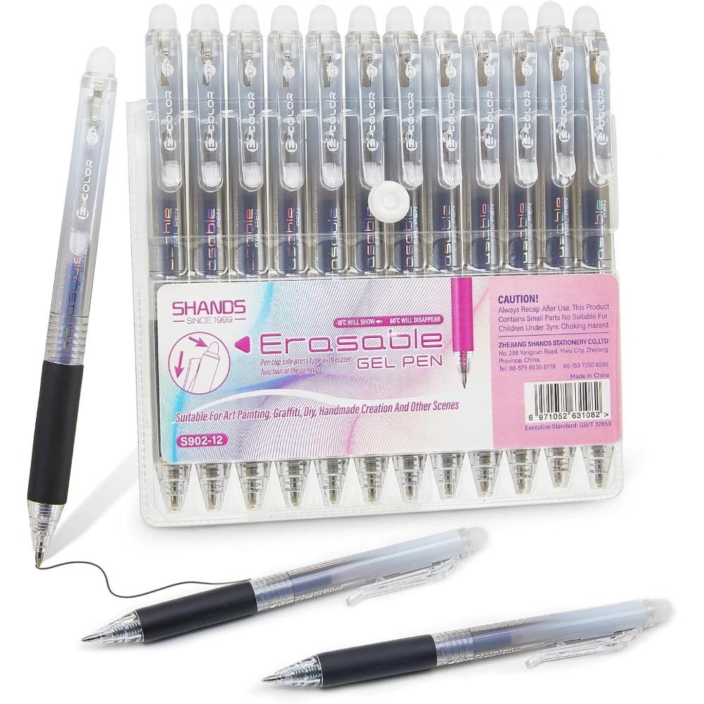 Retractable Eraser Pen Click - ปากกาเจลลบได้ขนาด 0.7 มม. แพ็ค 12 ด้าม