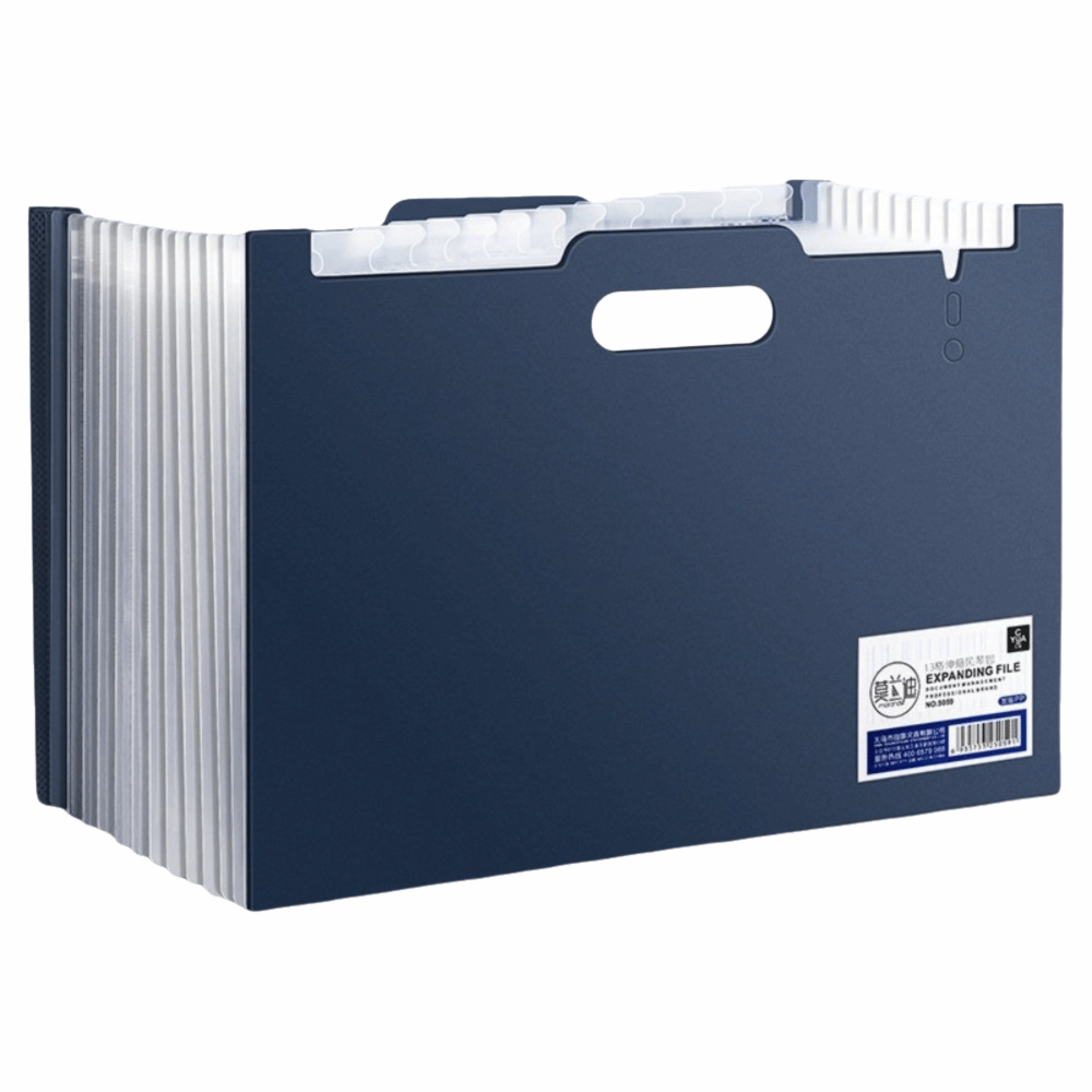 Expandable Accordion File Folder 13 Pockets - แฟ้มเอกสารแบบขยายได้ 13 ช่อง แนวตั้ง พกพาสะดวก แบบพับได้