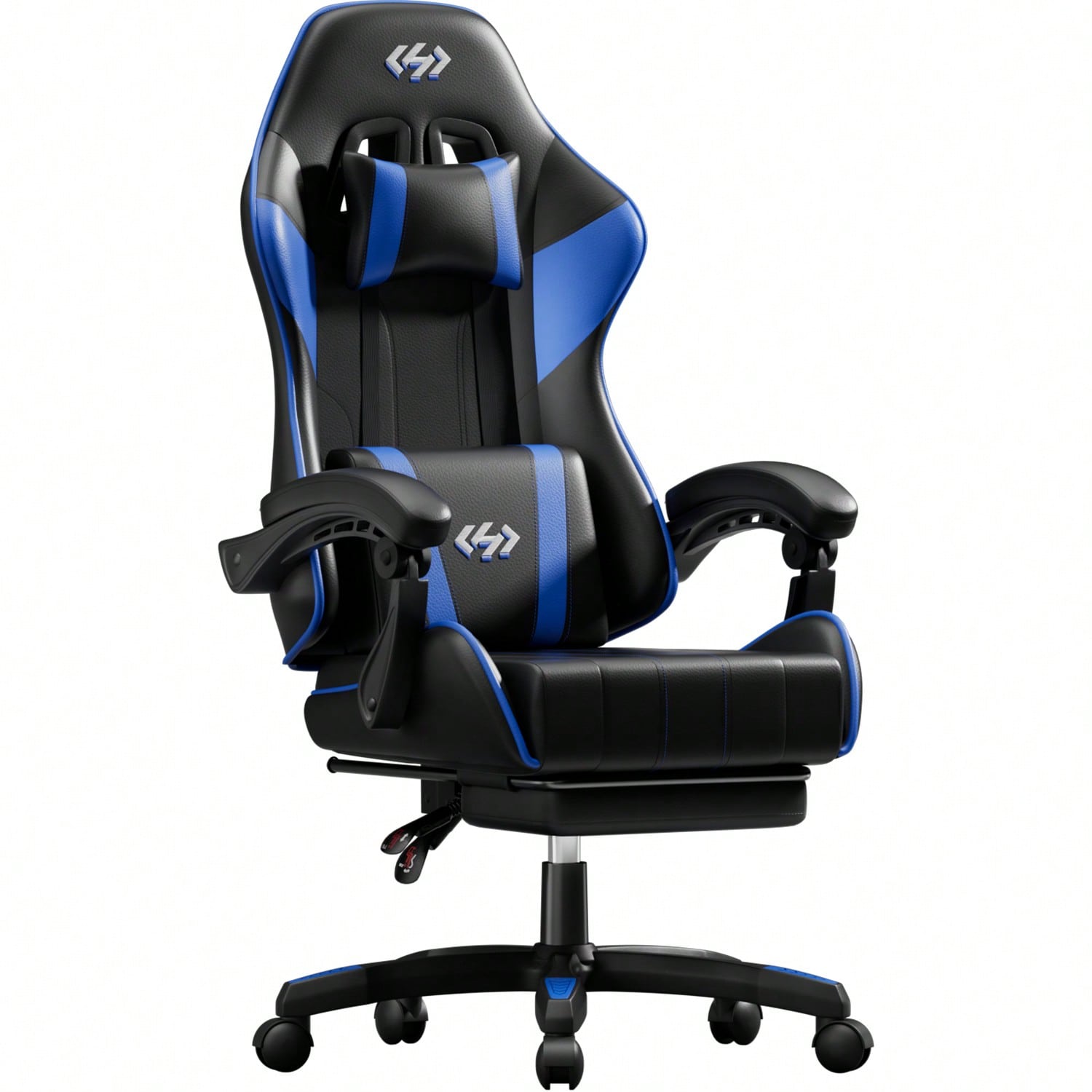 Office Furniture - เก้าอี้เกมมิ่ง HLDIRECT, เก้าอี้สำนักงานคอมพิวเตอร์ตามหลักสรีรศาสตร์พร้อมที่รองหลัง ที่พักเท้า และที่พักศีรษะ, ปรับความสูงและมุมพนักพิงได้,