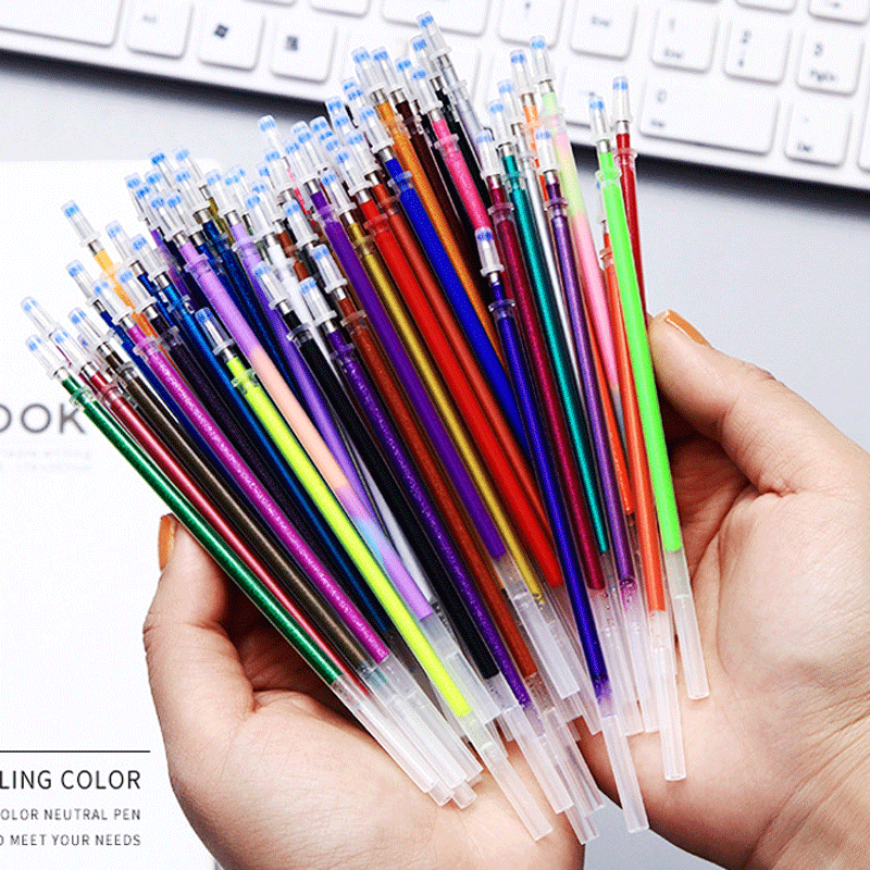Pastel Highlighter Set Double Ended - ชุดเติมปากกาเจล 12/100 สี Glitter METALLIC Pastel