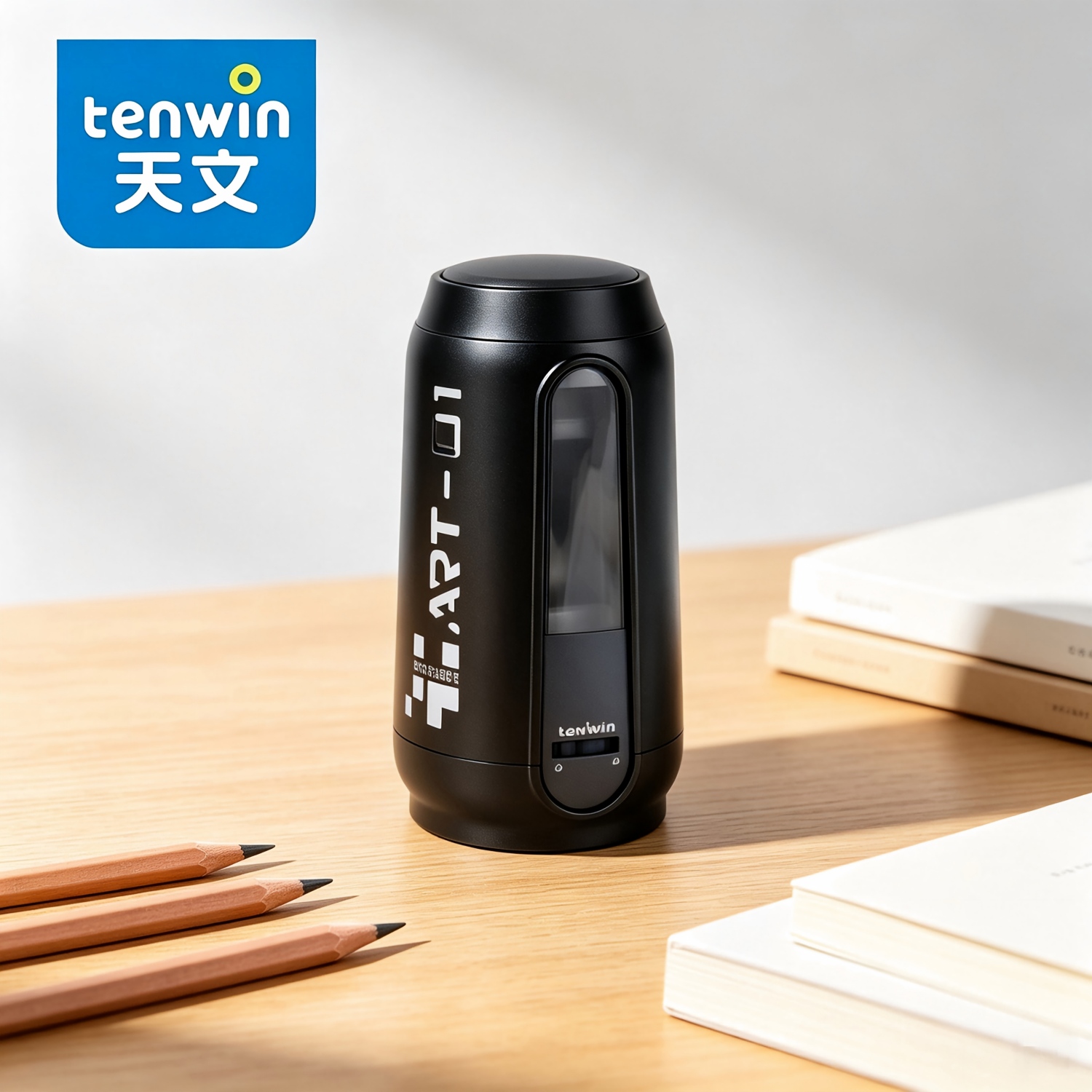 Electric Pencil Sharpener Usb - เครื่องเหลาดินสออัตโนมัติ Tenwin, ชาร์จไฟผ่าน USB-C, เหลาดินสอสีและดินสอวาดเขียนได้อย่างรวดเร็ว, สำหรับนักเรียนและโรงเรียน