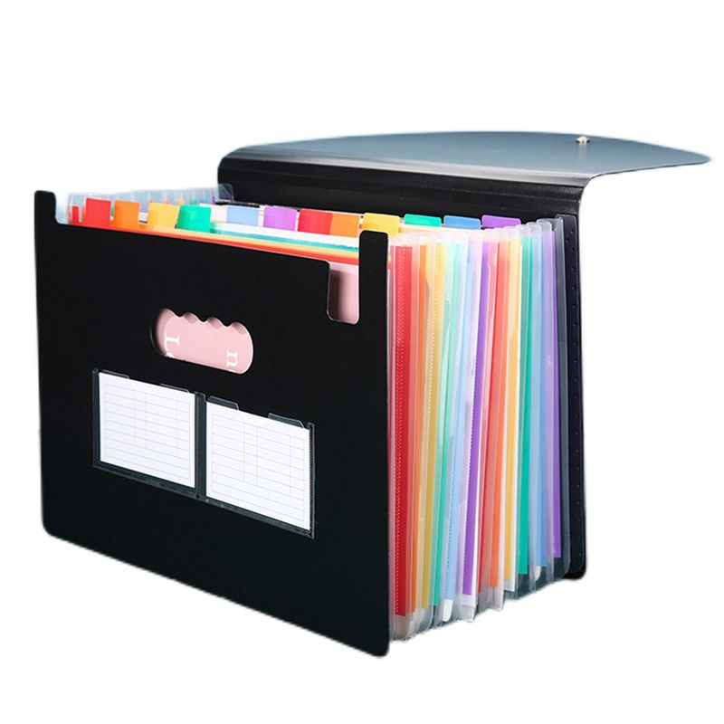 Expandable Accordion File Folder 13 Pockets - แฟ้มเอกสารแบบขยายได้ 1 ชิ้น 13 ช่อง แฟ้มแบบตั้งได้