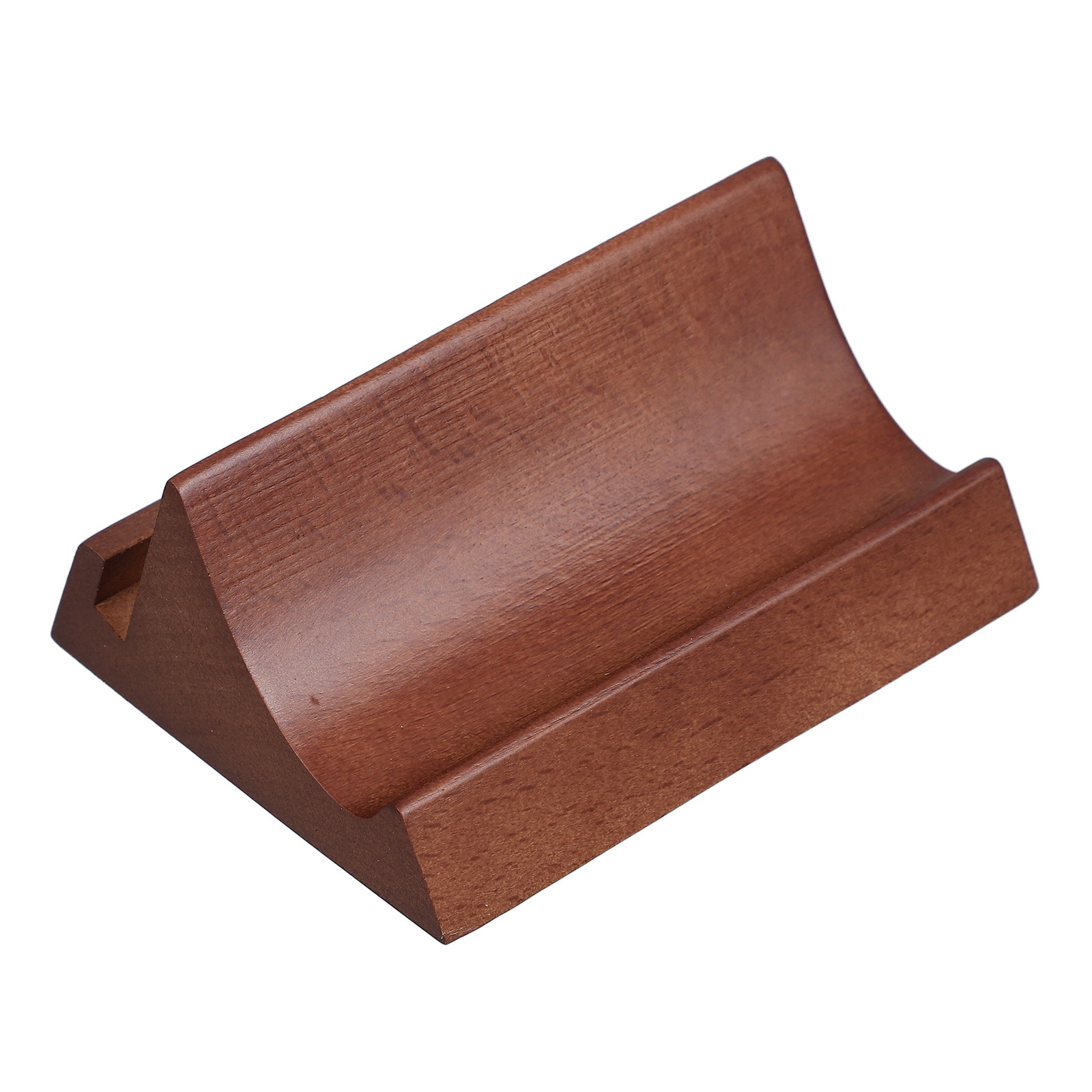 Desk Accessories - ที่วางโทรศัพท์และปฏิทินแบบสองช่องทำจากไม้ สำหรับจัดระเบียบบนโต๊ะทำงาน เหมาะสำหรับนามบัตร รูปภาพ การ์ดอวยพร อุปกรณ์ตกแต่งโต๊ะสไตล์เรโทร