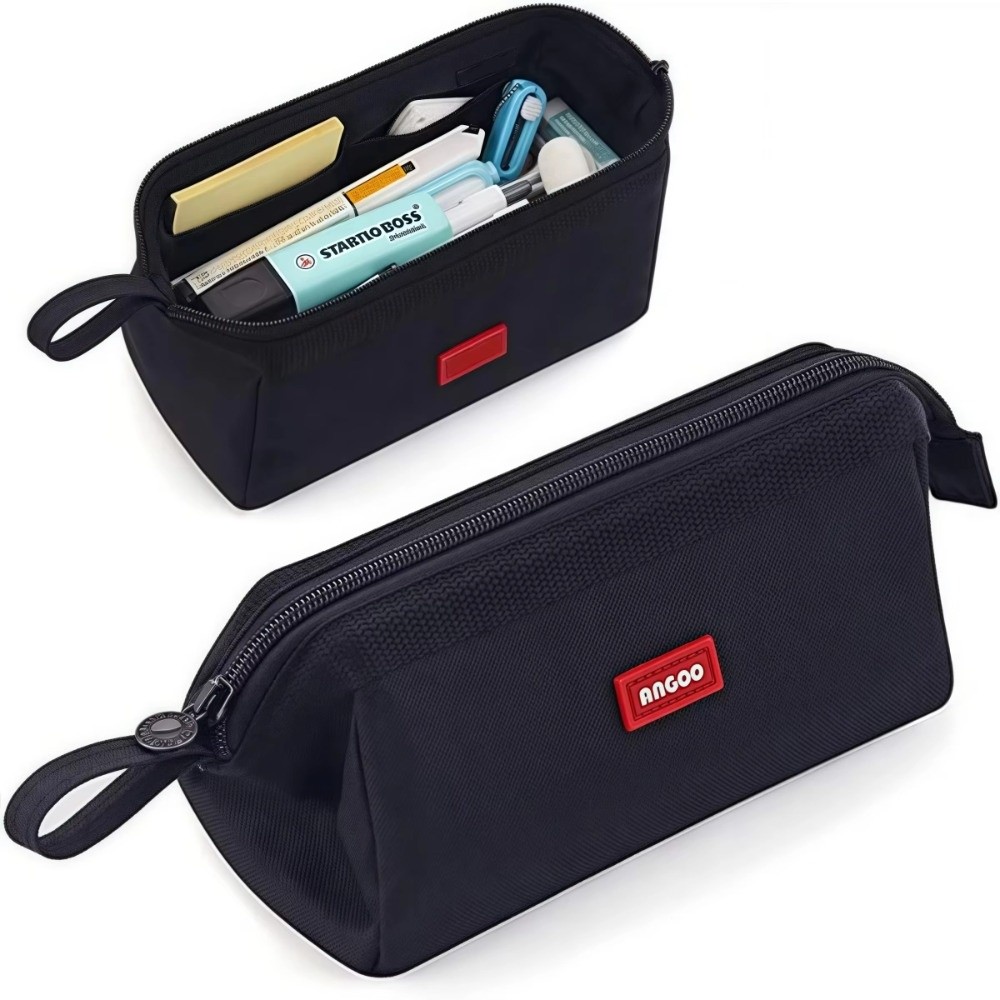 Aesthetic Large Pencil Case Pouch - กระเป๋าใส่ดินสอผ้าแคนวาสอ็อกซ์ฟอร์ด ดีไซน์เรียบง่าย ความจุขนาดใหญ่ กระเป๋าใส่ปากกาสไตล์สวยงาม ปิดด้วยซิป กระเป๋าเก็บเครื่องเขียน