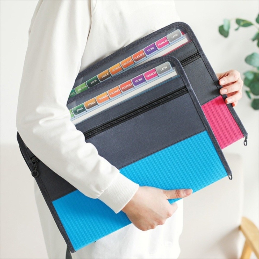 Expandable Accordion File Folder 13 Pockets - แฟ้มเอกสารแบบขยายได้ 13 ช่อง ขนาด A4 พร้อมช่องใส่ดินสอด้านหน้า