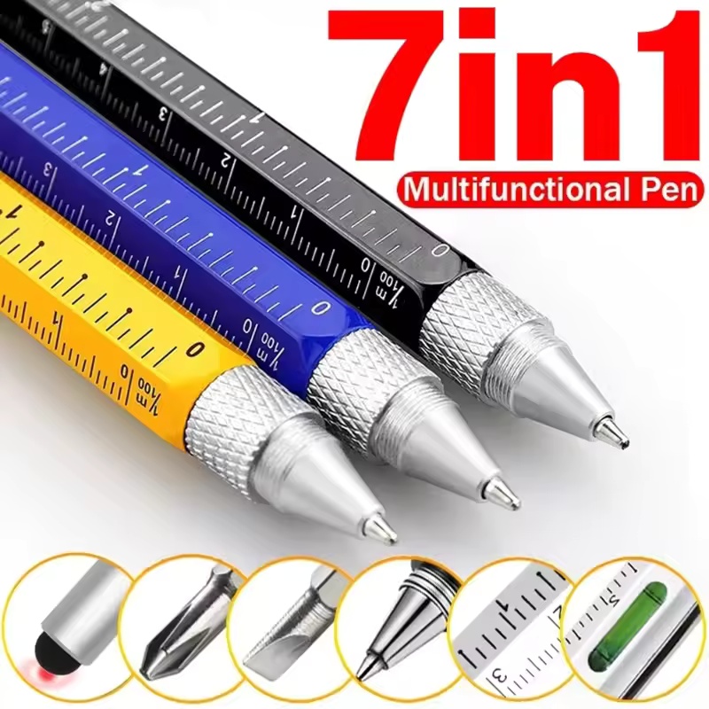 Writing Tools - ปากกาอเนกประสงค์ 7 in 1 พร้อมหน้าจอสัมผัส ปากกาสไตลัสแบบ