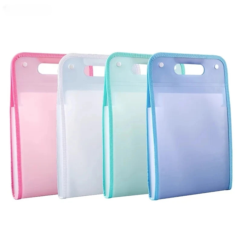 Expandable Accordion File Folder 13 Pockets - แฟ้มเอกสารแบบพับได้ 13 ช่อง ขนาด A4, แฟ้มขยายสีมาการองแบบพกพา,