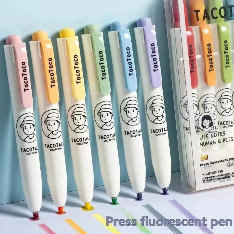 6 ชิ้น/เซ็ตสีพาสเทลมาการองปากก - Pastel Highlighter Set Double Ended บทวิจารณ์และราคา