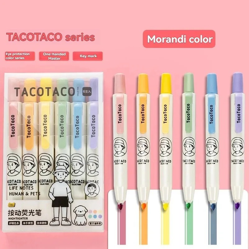 6 ชิ้น/เซ็ตสีพาสเทลมาการองปากก - Pastel Highlighter Set Double Ended บทวิจารณ์และราคา