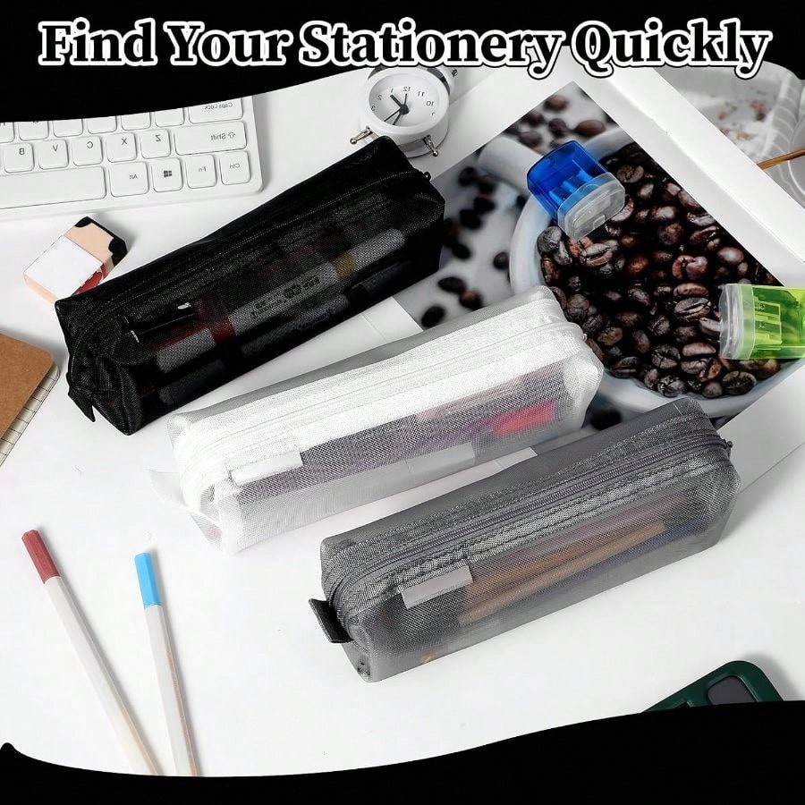 กระเป๋าใส่ดินสอแบบตาข่ายโปร่งใ - Clear Mesh Pencil Pouch For Exam บทวิจารณ์และราคา