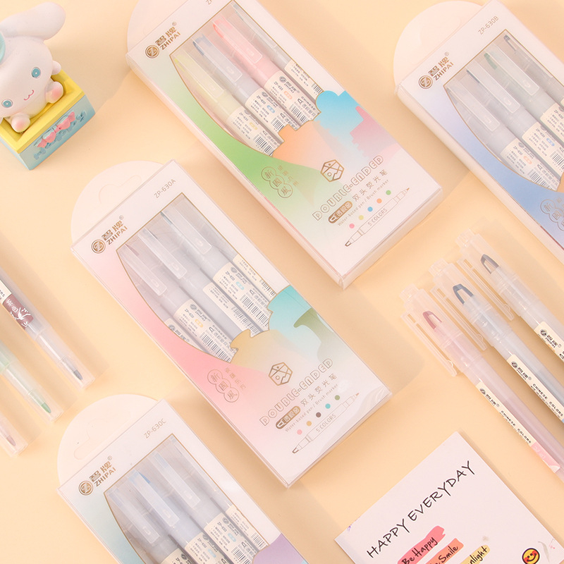 ปากกาไฮไลท์สองหัว 5 ด้าม/ชุด ส - Pastel Highlighter Set Double Ended บทวิจารณ์และราคา
