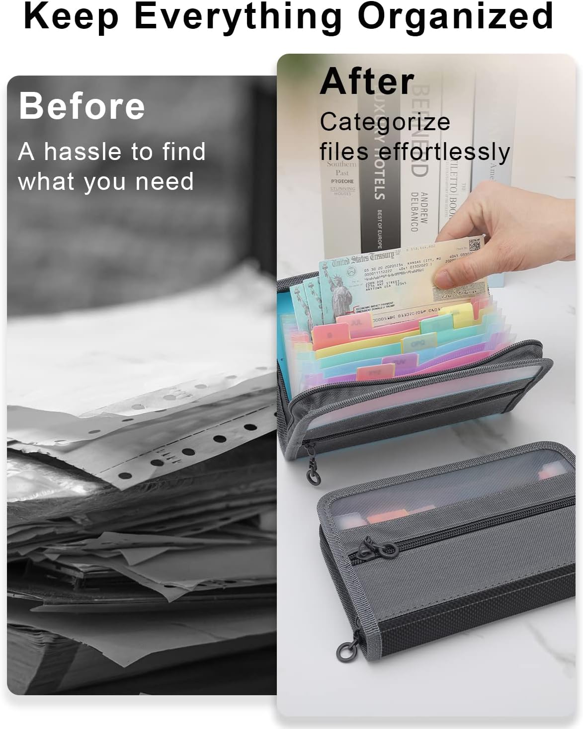 แฟ้มใส่เอกสารแบบพับได้ขนาดเล็ก - Expandable Accordion File Folder 13 Pockets บทวิจารณ์และราคา