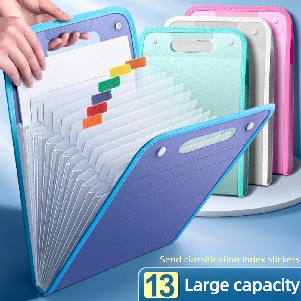 แฟ้มเอกสารแบบโปร่งแสง 13 ช่อง  - Expandable Accordion File Folder 13 Pockets บทวิจารณ์และราคา
