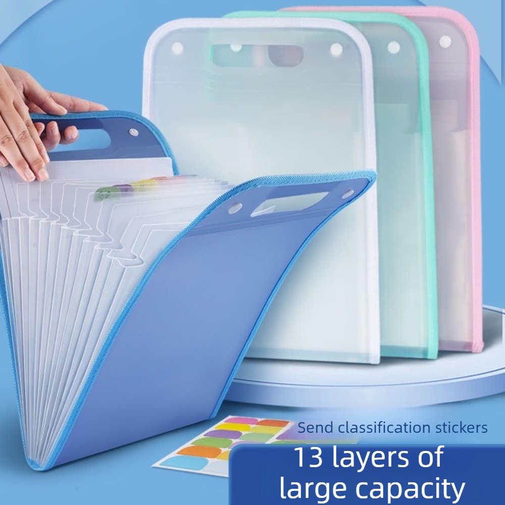 แฟ้มเอกสารแบบโปร่งแสง 13 ช่อง  - Expandable Accordion File Folder 13 Pockets บทวิจารณ์และราคา