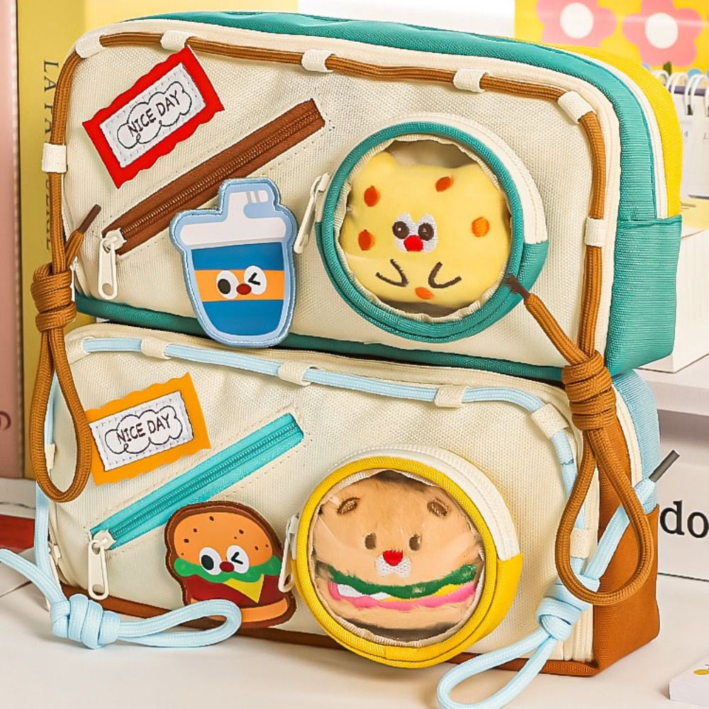 ขนาดใหญ่ความจุแฮมเบอร์เกอร์ดิน - Aesthetic Large Pencil Case Pouch บทวิจารณ์และราคา