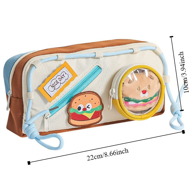 ขนาดใหญ่ความจุแฮมเบอร์เกอร์ดิน - Aesthetic Large Pencil Case Pouch บทวิจารณ์และราคา