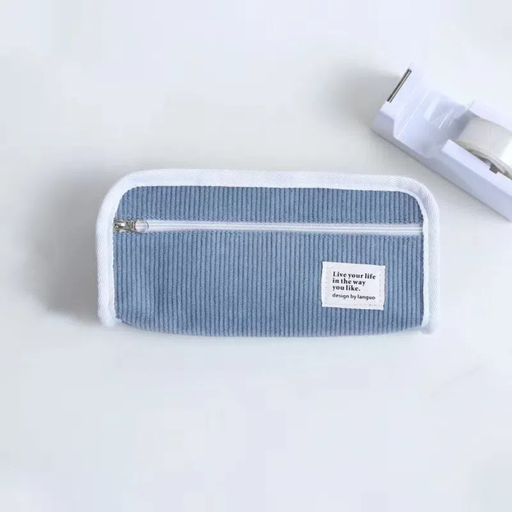 สีชมพู สีฟ้า สีเทา กระเป๋าใส่อ - Aesthetic Large Pencil Case Pouch บทวิจารณ์และราคา