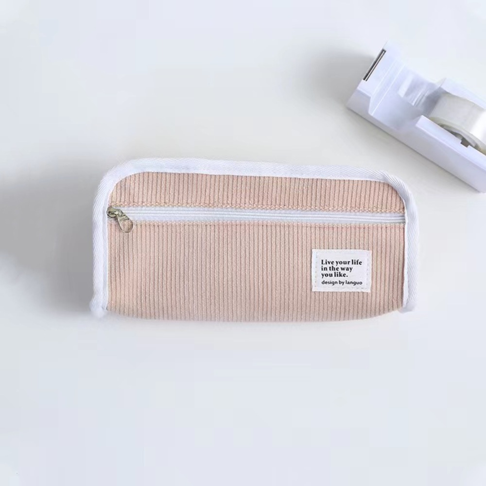 สีชมพู สีฟ้า สีเทา กระเป๋าใส่อ - Aesthetic Large Pencil Case Pouch บทวิจารณ์และราคา