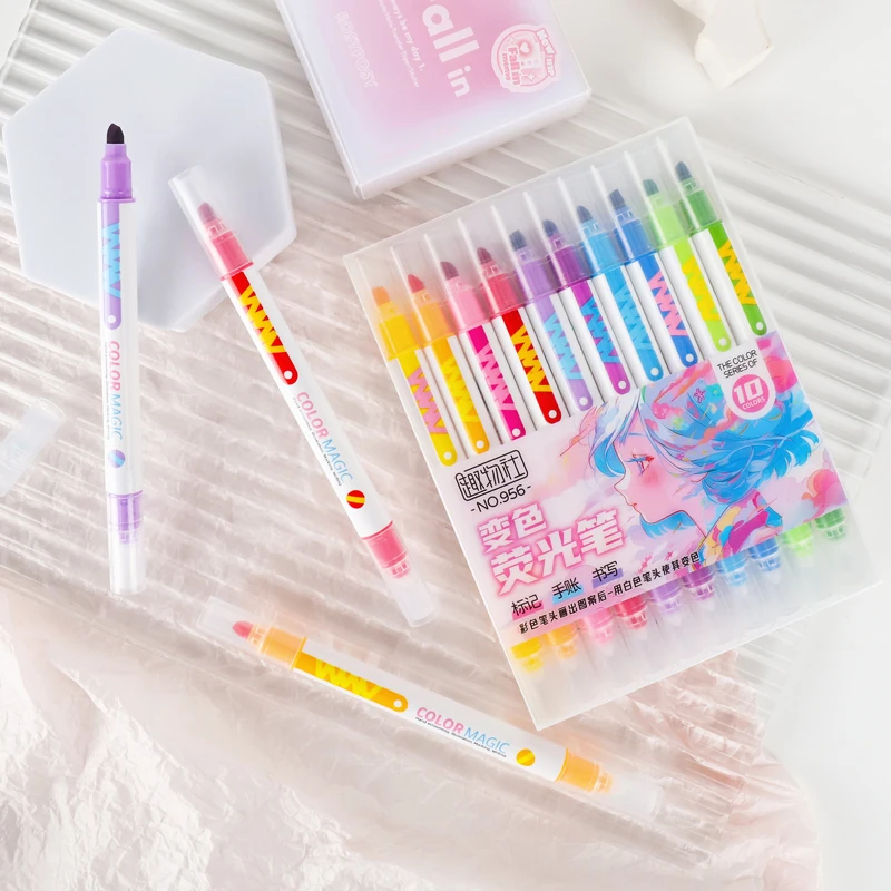 10pcs Double-ended Magic เปลี่ - Pastel Highlighter Set Double Ended บทวิจารณ์และราคา