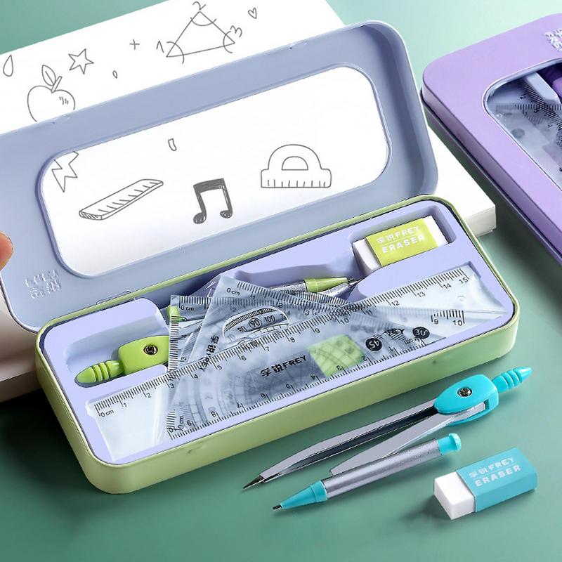 ไม้โปรแทรกเตอร์และชุดเข็มทิศชุ - Math Geometry Set With Compass บทวิจารณ์และราคา