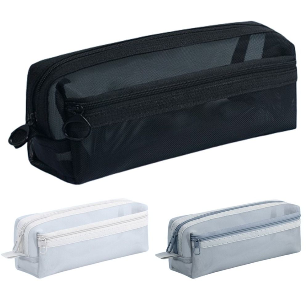 กระเป๋าใส่ปากกาแบบตาข่ายสองชั้ - Clear Mesh Pencil Pouch For Exam บทวิจารณ์และราคา