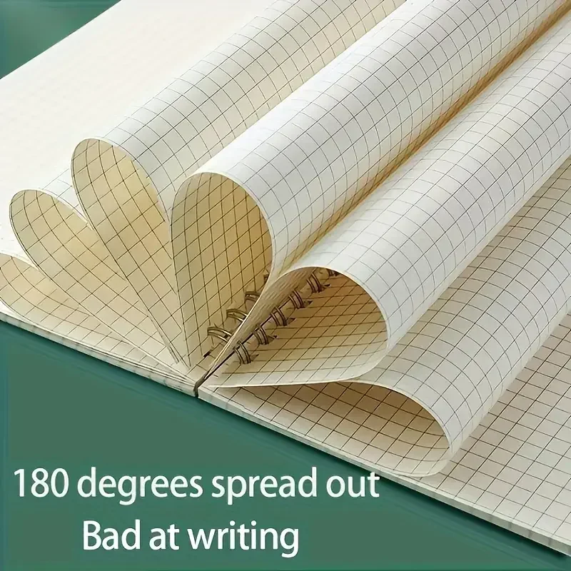 สมุดโน้ตแบบกริด A5 แบบสันเกลีย - Spiral Bound Grid Notebook A5 บทวิจารณ์และราคา