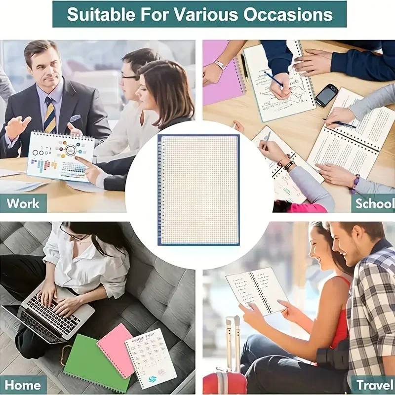 สมุดโน้ตแบบกริด A5 แบบสันเกลีย - Spiral Bound Grid Notebook A5 บทวิจารณ์และราคา