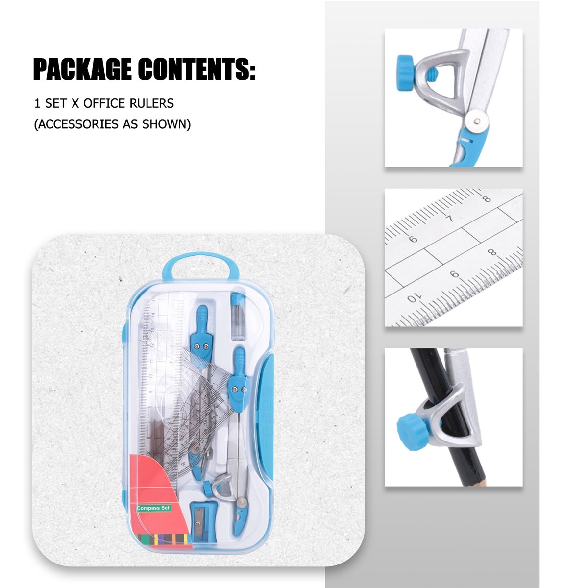 ชุดวงเวียนเรขาคณิต MALL 10 ชิ้ - Math Geometry Set With Compass บทวิจารณ์และราคา