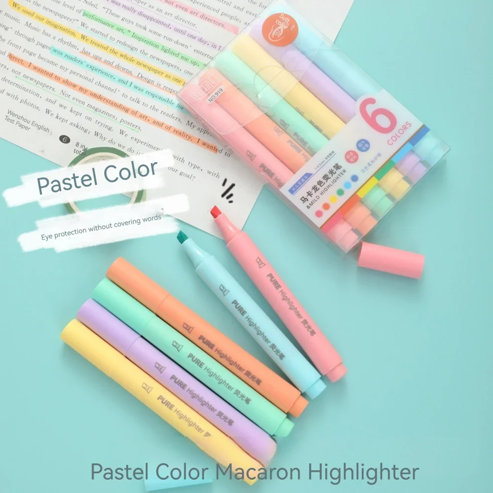 ปากกาเน้นข้อความสีพาสเทล 6 ชิ้ - Pastel Highlighter Set Double Ended บทวิจารณ์และราคา