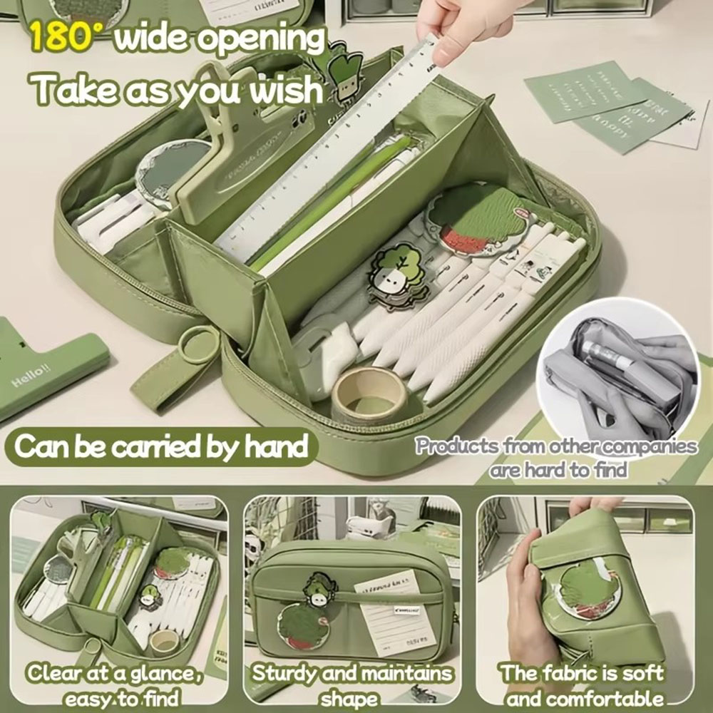 กระเป๋าใส่ดินสอทรงภูเขาไฟความจ - Aesthetic Large Pencil Case Pouch บทวิจารณ์และราคา