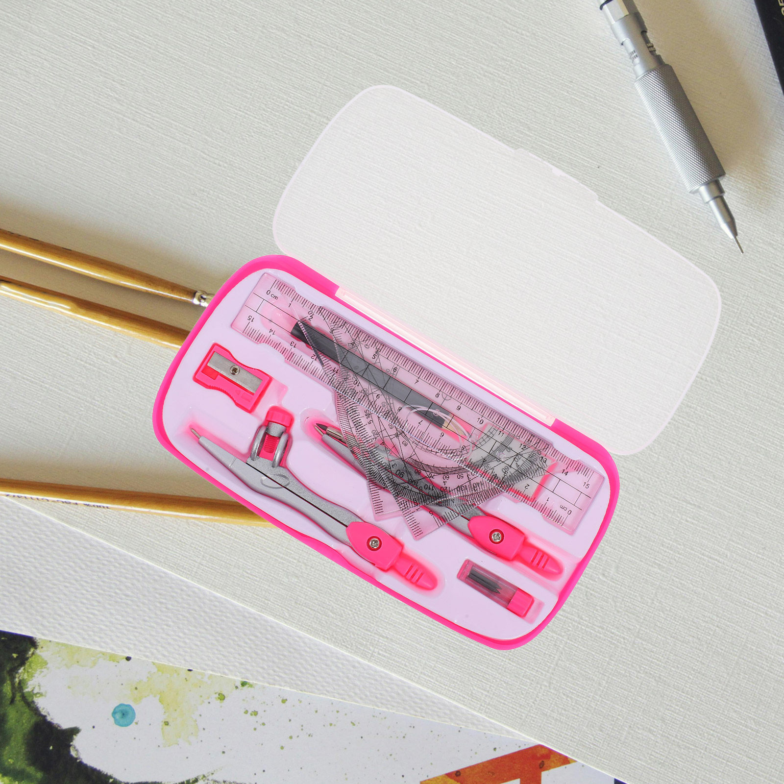 ชุดเข็มทิศพกพา น้ำหนักเบา 1 ชุ - Math Geometry Set With Compass บทวิจารณ์และราคา