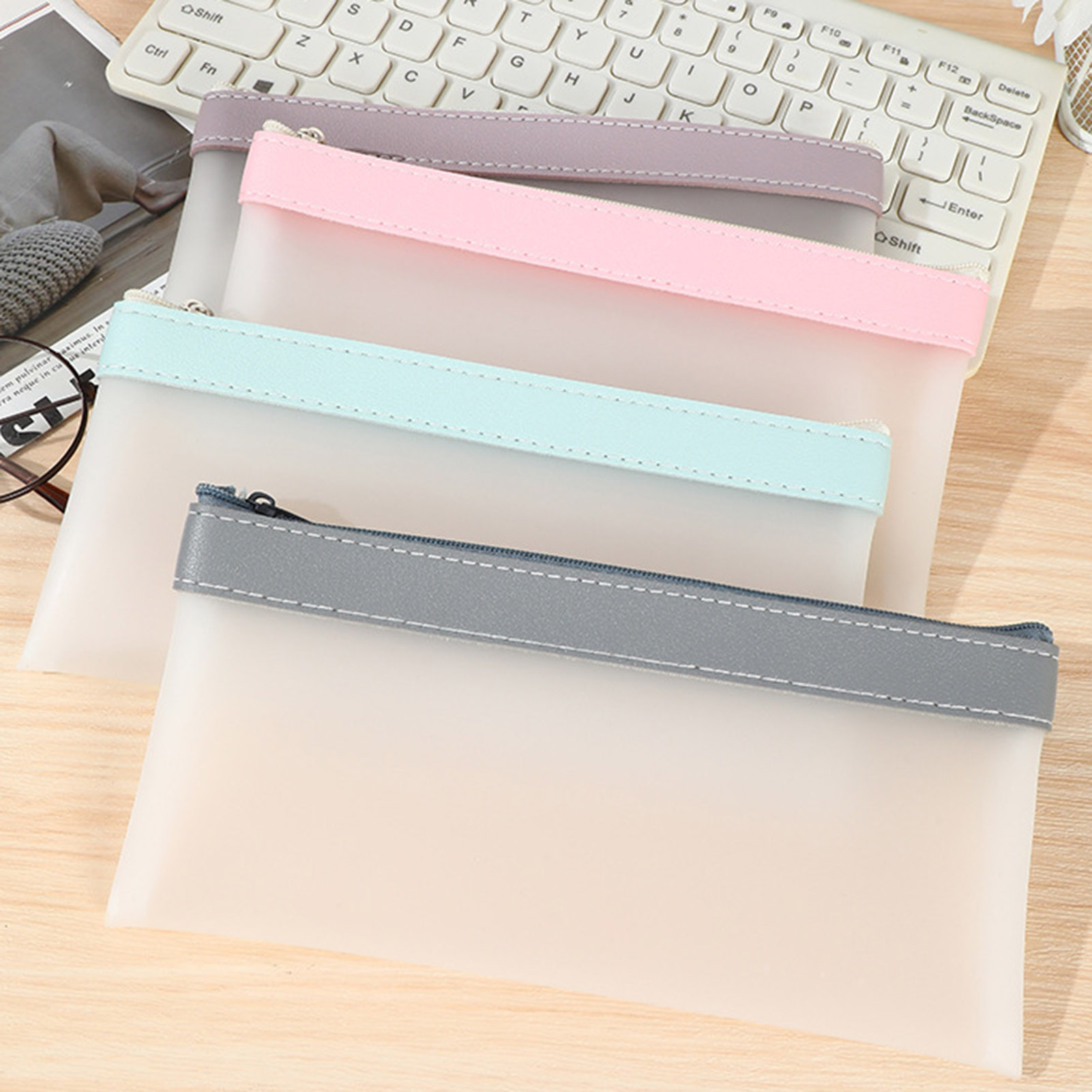กล่องดินสอฝ้าโปร่งใสกระเป๋าใส่ - Aesthetic Large Pencil Case Pouch บทวิจารณ์และราคา