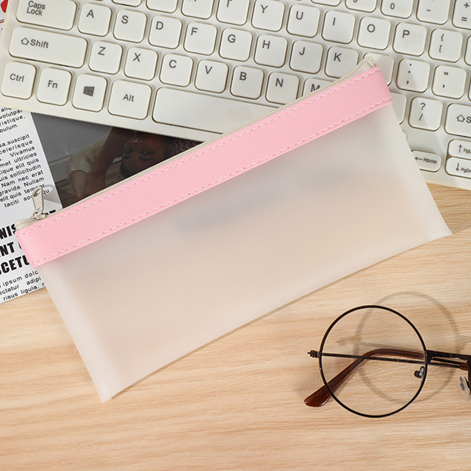 กล่องดินสอฝ้าโปร่งใสกระเป๋าใส่ - Aesthetic Large Pencil Case Pouch บทวิจารณ์และราคา