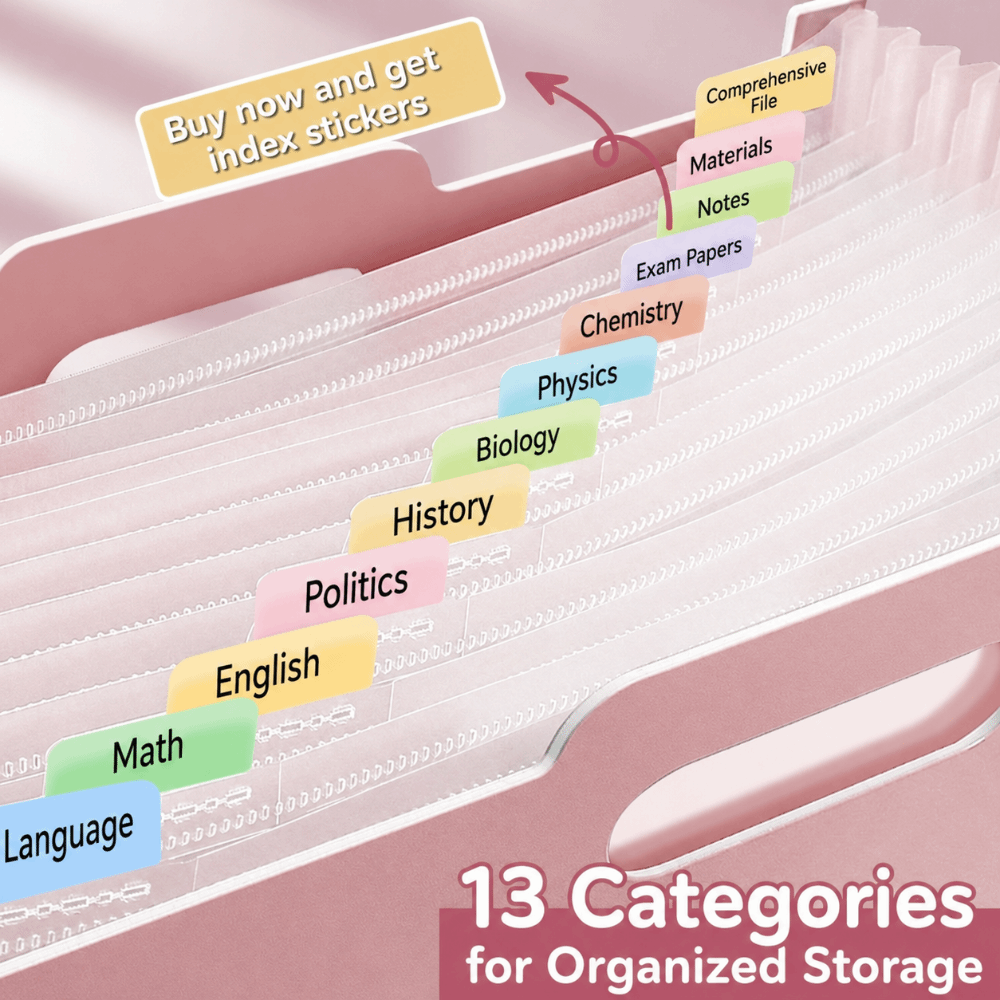 แฟ้มเอกสารแบบขยายได้ 13 ช่อง แ - Expandable Accordion File Folder 13 Pockets บทวิจารณ์และราคา