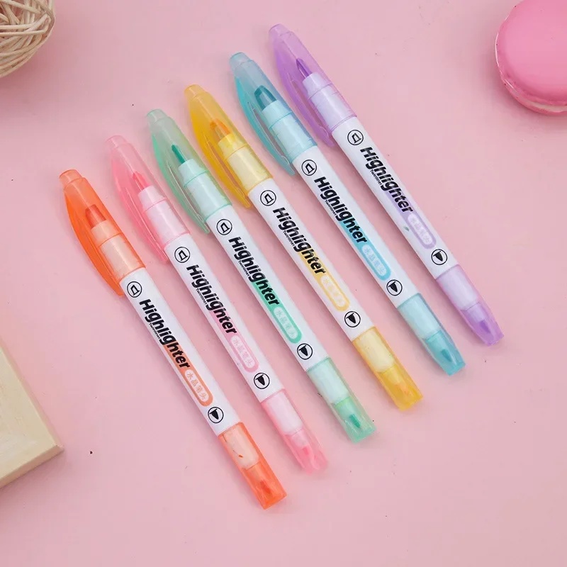 ปากกาไฮไลท์ 6 สี/ชุด หัวคู่ สี - Pastel Highlighter Set Double Ended บทวิจารณ์และราคา