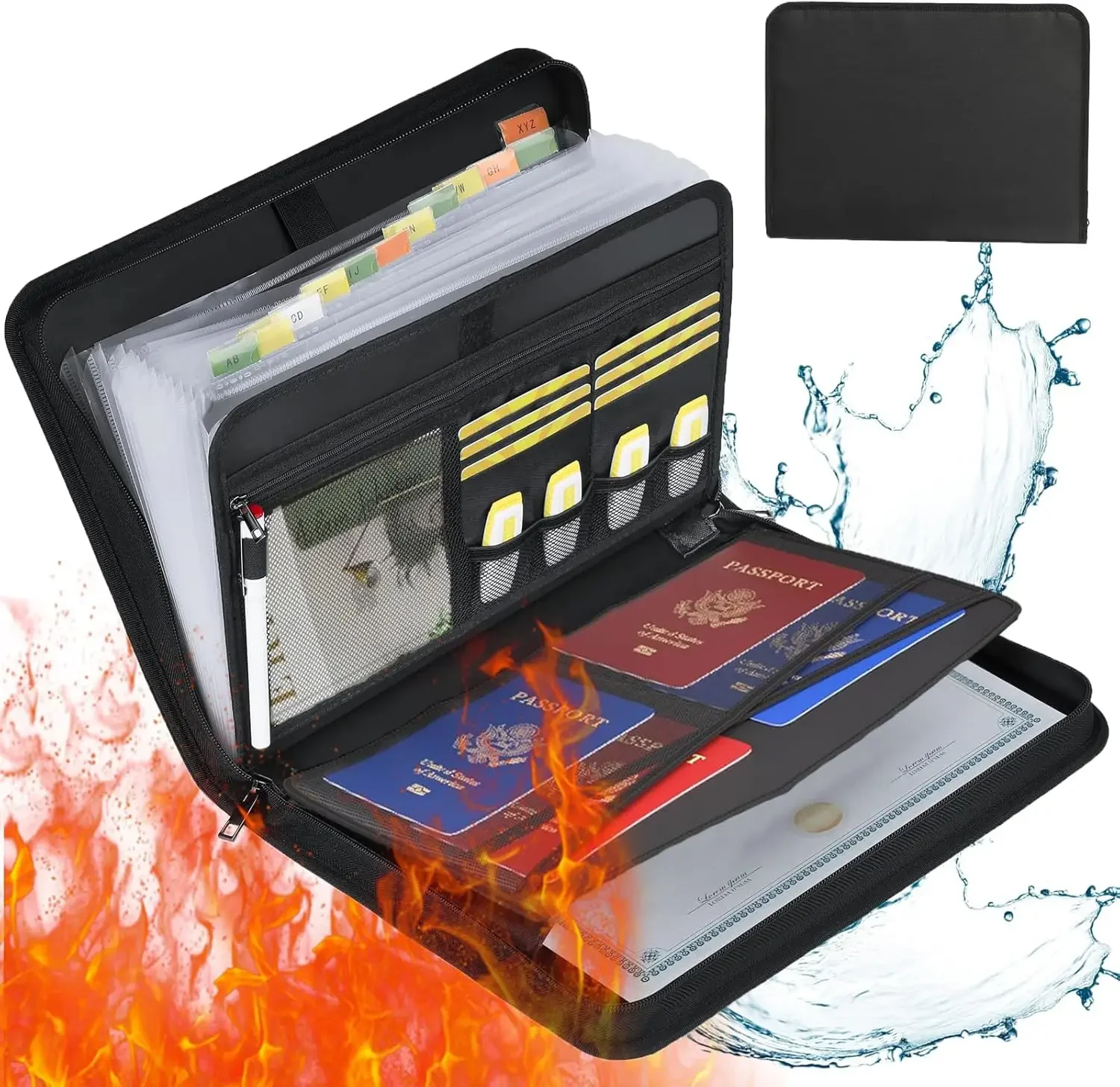 แฟ้มเอกสารกันไฟกันน้ำแบบขยายได - Expandable Accordion File Folder 13 Pockets บทวิจารณ์และราคา