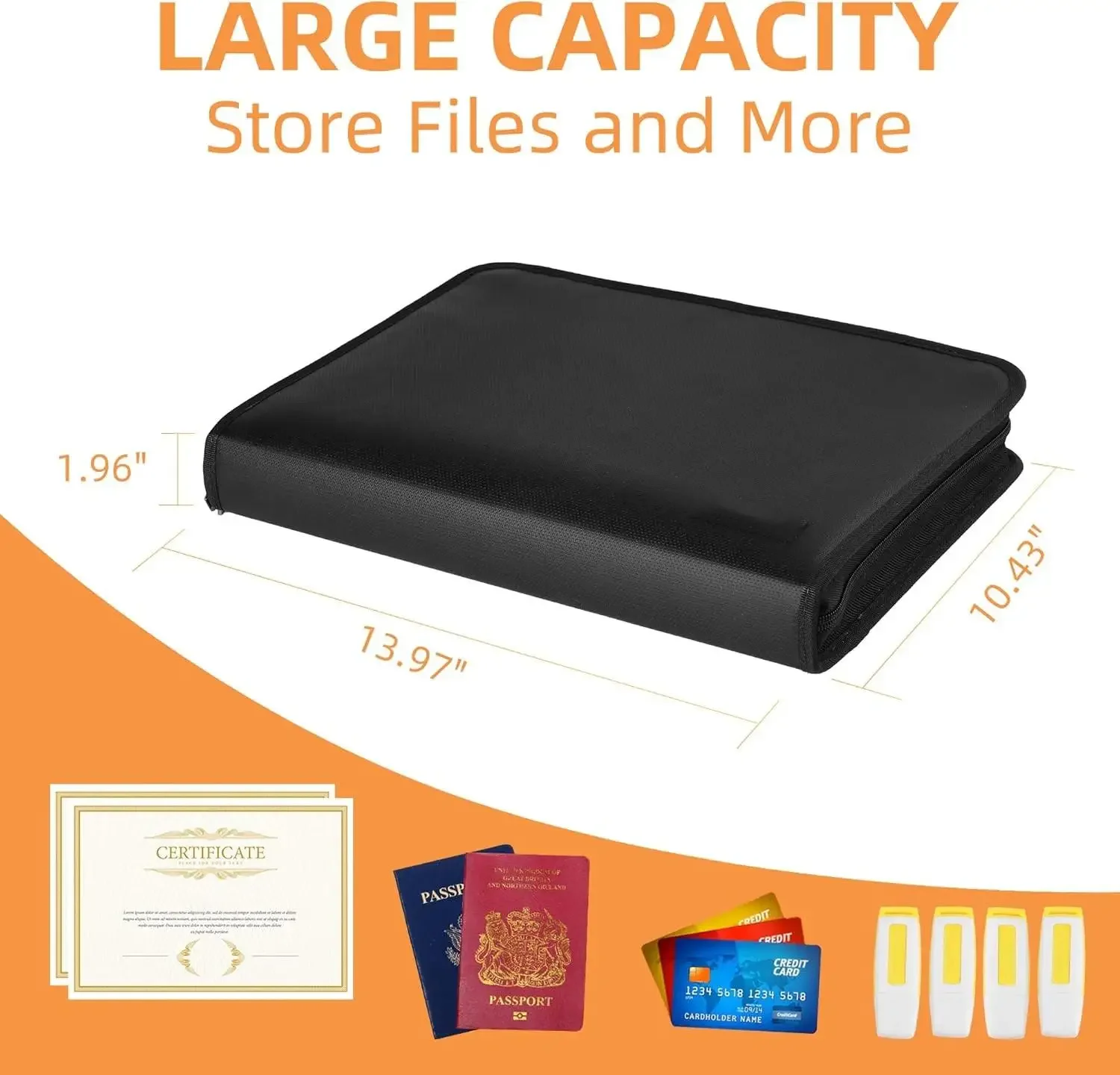 แฟ้มเอกสารกันไฟกันน้ำแบบขยายได - Expandable Accordion File Folder 13 Pockets บทวิจารณ์และราคา