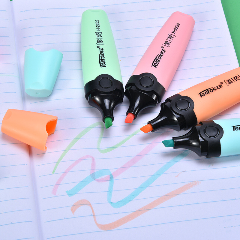 6 ชิ้น/เซ็ต Highlighter สีพาสเ - Pastel Highlighter Set Double Ended บทวิจารณ์และราคา