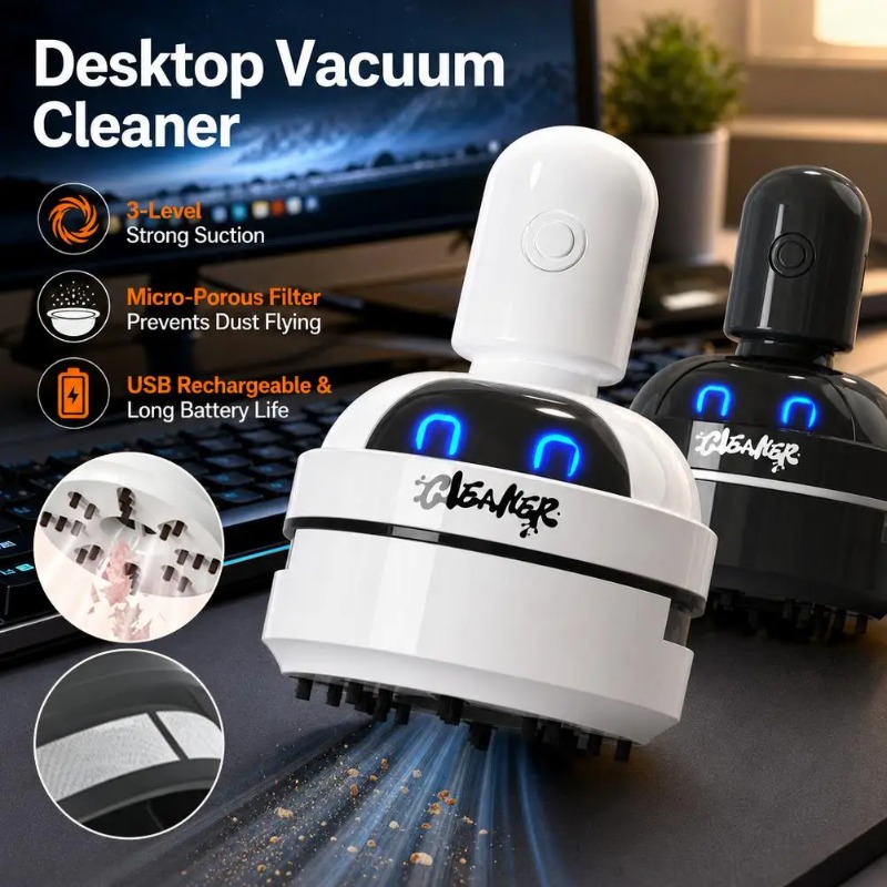 เครื่องดูดฝุ่นแบบตั้งโต๊ะลายกา - Mini Desktop Vacuum Cleaner For Eraser Dust บทวิจารณ์และราคา