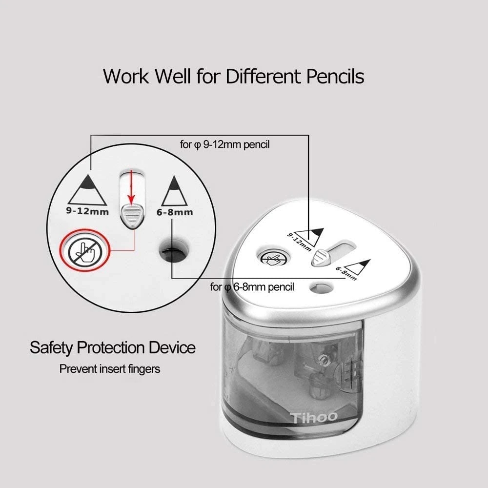 Tenwin ใหม่สองหลุมไฟฟ้าอัตโนมั - Electric Pencil Sharpener Usb บทวิจารณ์และราคา