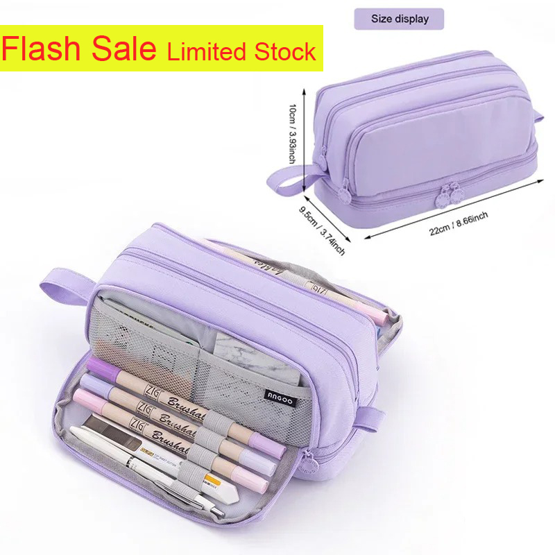 กระเป๋าใส่ดินสอขนาดใหญ่ 4 ช่อง - Aesthetic Large Pencil Case Pouch บทวิจารณ์และราคา